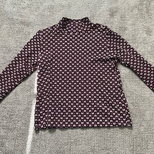 Purple Mock Neck Long Sleeve Shirt